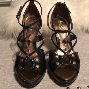 Charles David black platform heels